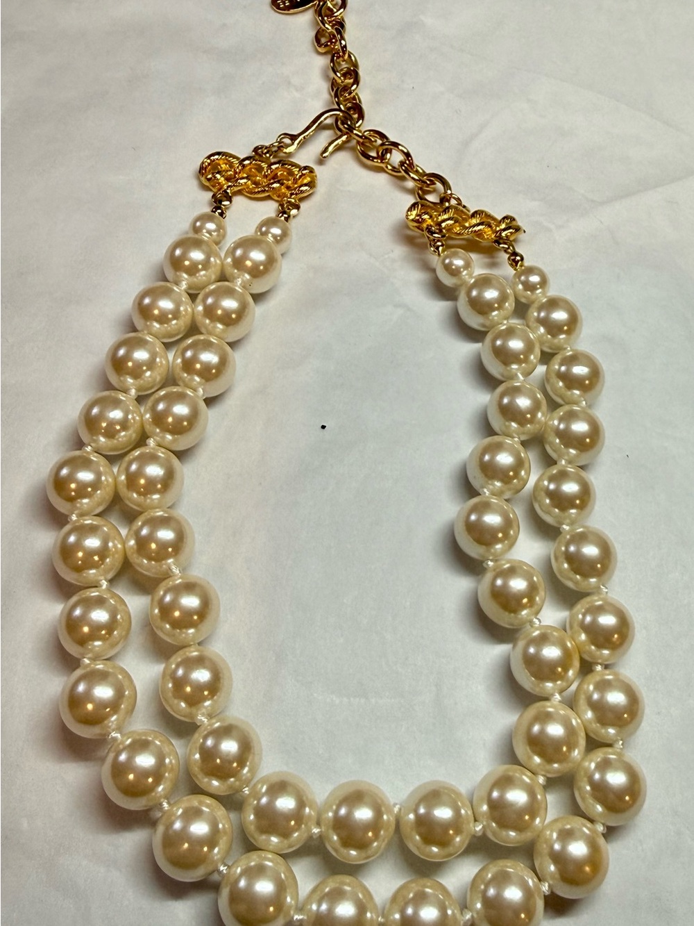 Carolee Gold-Tone & Cream Double Strand Pearl Necklace